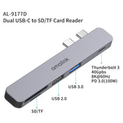 amalink 9177D Dual Type-C / USB-C to SD/TF Card Reader(Grey) Eurekaonline