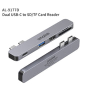 amalink 9177D Dual Type-C / USB-C to SD/TF Card Reader(Grey) Eurekaonline