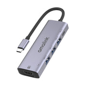 amalink 95123D Type-C / USB-C to HDMI + 3 Ports USB + PD 3.0 Multi-function HUB(Grey) Eurekaonline