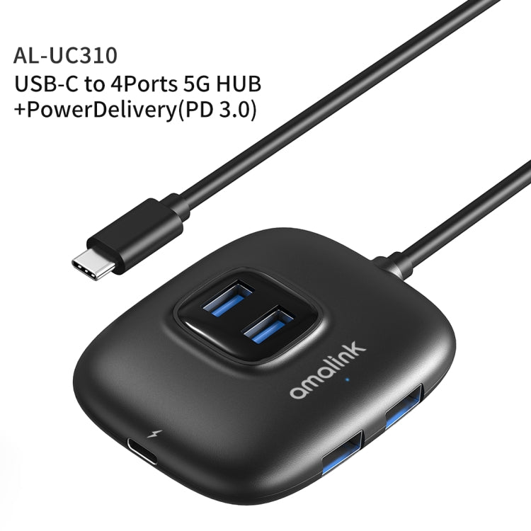 amalink UC310 Type-C / USB-C to 4 Ports USB Multi-function HUB(Black) Eurekaonline