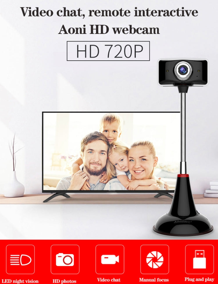 aoni C11L 720P HD Video Computer Camera with Microphone Eurekaonline