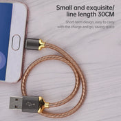 awei CL-26 0.3m 2.4A USB to USB-C / Type-C Metal Fast Charging Cable (Gold) Eurekaonline