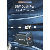 awei PD7 20W QC + PD Fast Charging Travel Charger Power Adapter, EU Plug (Black) Eurekaonline