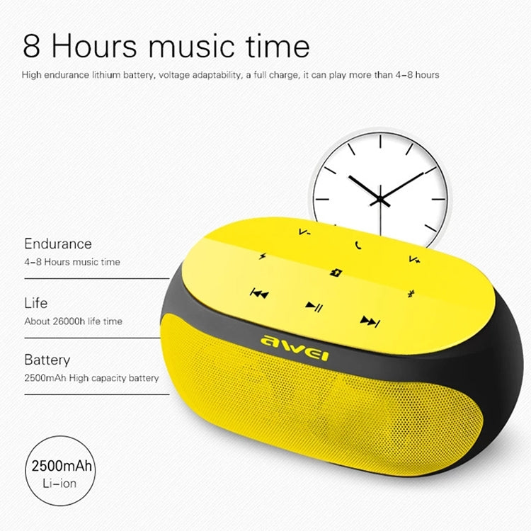 awei Y200 Wireless Bluetooth Speaker with Touch Buttons, Support Aux Line and TF Card(Yellow) Eurekaonline