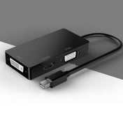 basix D1 Mini DP to HDMI + DVI + VGA 1080P Multi-function Converter, Cable Length: 15cm (Black) Eurekaonline