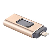 easyflash RQW-01B 3 in 1 USB 2.0 & 8 Pin & Micro USB 128GB Flash Drive(Gold) Eurekaonline