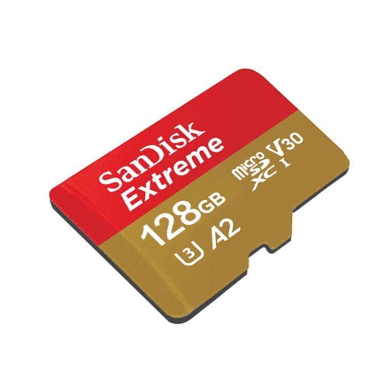 _Gift_SanDisk U3 High-Speed Micro SD Card TF Card Memory Card for GoPro Sports Camera, Drone, Monitoring 128GB(A2), Colour: Gold Card - Eurekaonline