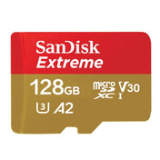 _Gift_SanDisk U3 High-Speed Micro SD Card TF Card Memory Card for GoPro Sports Camera, Drone, Monitoring 128GB(A2), Colour: Gold Card - Eurekaonline