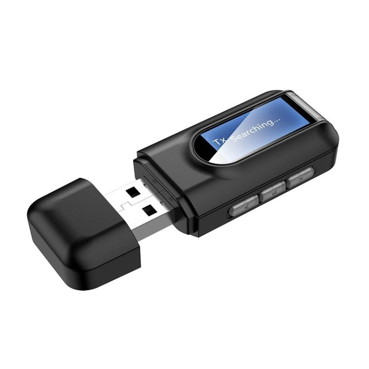 _Gift_T11 2 In 1 USB Bluetooth 5.0 Transmitter And Receiver Audio Adapter With LCD Screen（Black） - Eurekaonline