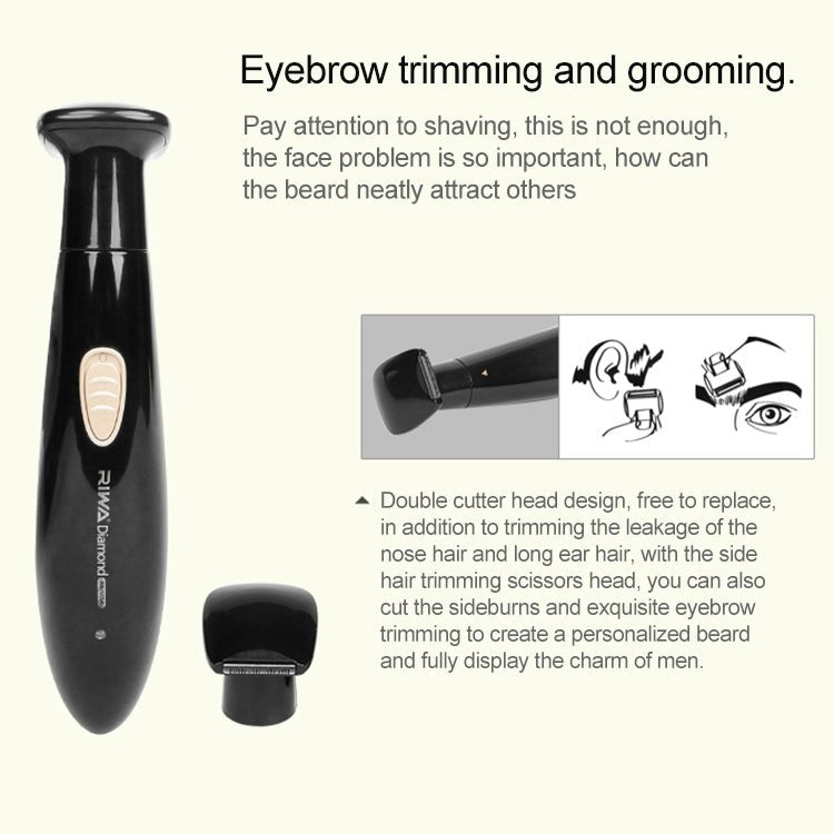 _Gift_Xiaomi Youpin Riwa RA-555B Waterproof Rechargeable Eyebrow Trimming and Nose Hair Trimmer for Men - Eurekaonline