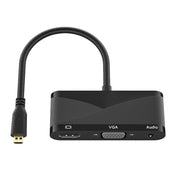 h115 3 in 1 Micro HDMI to HDMI + VGA + 3.5 Audio Converter Cable(Black) Eurekaonline