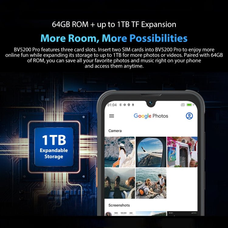 [HK Warehouse] Blackview BV5200 Pro Rugged Phone, 4GB+64GB, IP68/IP69K/MIL-STD-810H, Face Unlock, 5180mAh Battery, 6.1 inch Android 12 MTK6765 Helio G35 Octa Core up to 2.3GHz, Network: 4G, NFC, OTG, Dual SIM(Black) - Eurekaonline