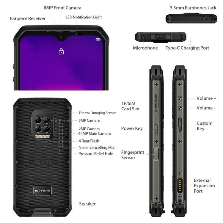 [HK Warehouse] Ulefone Armor 9 Rugged Phone, Thermal Imaging Camera, 8GB+128GB - Eurekaonline