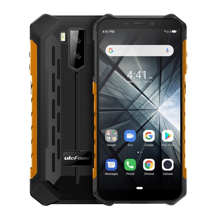 [HK Warehouse] Ulefone Armor X3 Rugged Phone, 2GB+32GB, IP68 Waterproof Dustproof Shockproof, 5.5 inch Android 9.0 MT6580 Quad Core 32-bit up to 1.3GHz, 5000mAh Battery, Dual Back Cameras & Face Unlock, Network: 3G(Orange) - Eurekaonline