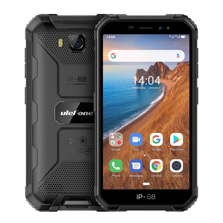 [HK Warehouse] Ulefone Armor X6 Rugged Phone, 2GB+16GB, IP68/IP69K Waterproof Dustproof Shockproof, Face Identification, 4000mAh Battery, 5.0 inch Android 9.0 MTK6580A/W Quad Core up to 1.3GHz, Network: 3G(Black) - Eurekaonline