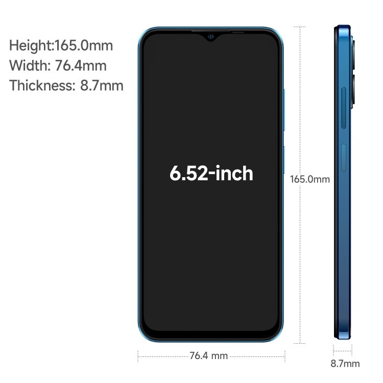 [HK Warehouse] Ulefone Note 16 Pro, 8GB+128GB, Dual Back Cameras, Face ID & Side Fingerprint Identification, 4400mAh Battery, 6.52 inch Android 13 Unisoc T606 OctaCore up to 1.6GHz, Network: 4G, Dual SIM, OTG(Blue) - Eurekaonline