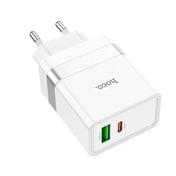 hoco N21 PD 30W Type-C / USB-C + QC 3.0 USB Mini Fast Charger, EU Plug(White) Eurekaonline