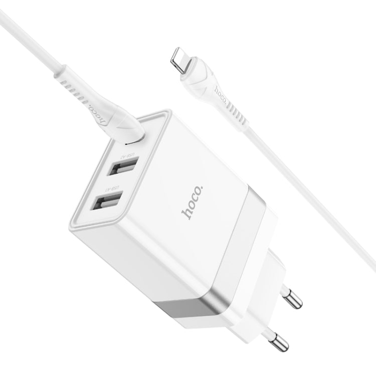 hoco N21 Pro Tourer PD 30W Type-C to 8 Pin Three-port Fast Charger Set, Plug Type:EU Plug Eurekaonline