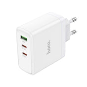 hoco N30 Glory PD 65W USB+ Dual USB-C/Type-C Interface Fast Charge Charger, EU Plug(White) Eurekaonline