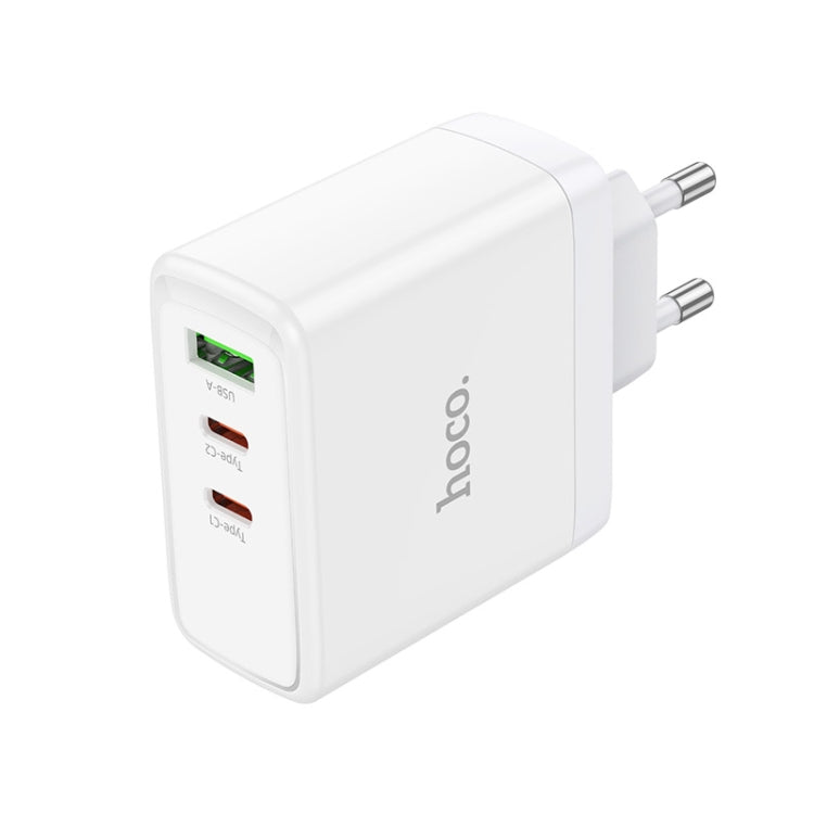 hoco N30 Glory PD 65W USB+ Dual USB-C/Type-C Interface Fast Charge Charger, EU Plug(White) Eurekaonline