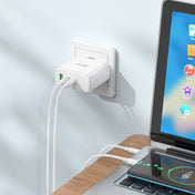 hoco N30 Glory PD 65W USB+ Dual USB-C/Type-C Interface Fast Charge Charger, EU Plug(White) Eurekaonline