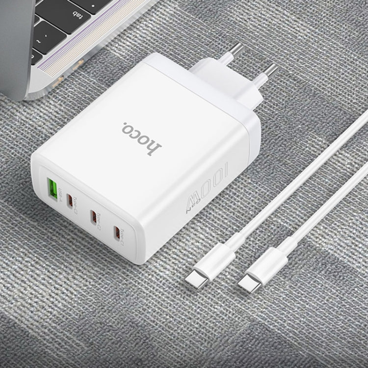 hoco N31 Leader PD 100W USB+Three USB-C/Type-C Interface Fast Charger Set, Specification:EU Plug(White) Eurekaonline