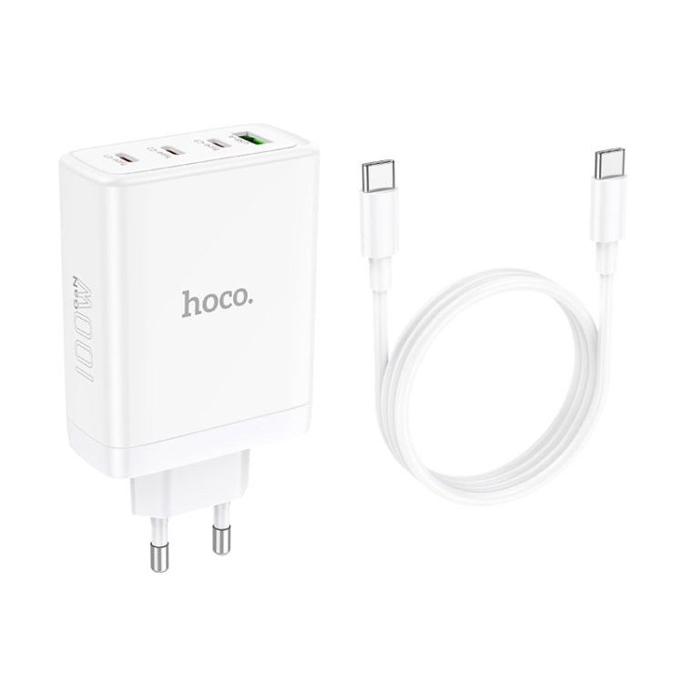 hoco N31 Leader PD 100W USB+Three USB-C/Type-C Interface Fast Charger Set, Specification:EU Plug(White) Eurekaonline