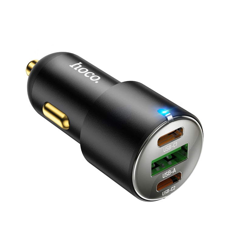 hoco NZ6 Dual Type-C / USB-C + USB PD45W 3-port Car Charger(Black) Eurekaonline