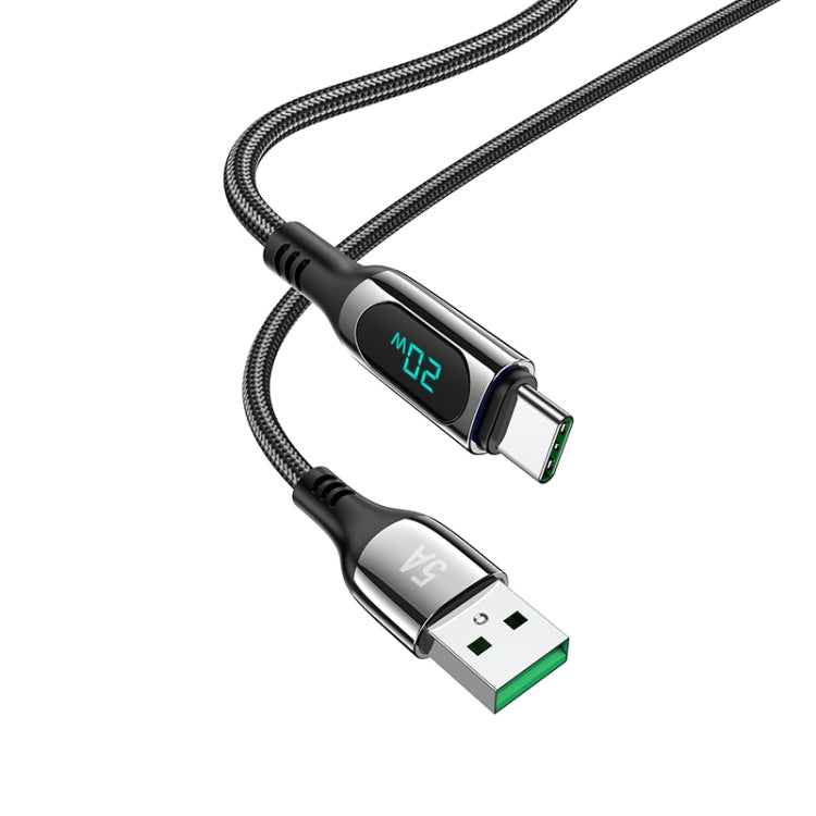  USB-C Digital Display Charging Data Cable, Length: 1.2m(Black) Eurekaonline