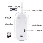 iMICE  E-1300 4 Keys 1600DPI Luminous Wireless Silent Desktop Notebook Mini Mouse, Style:Dual-modes Luminous Edition(Silver) Eurekaonline