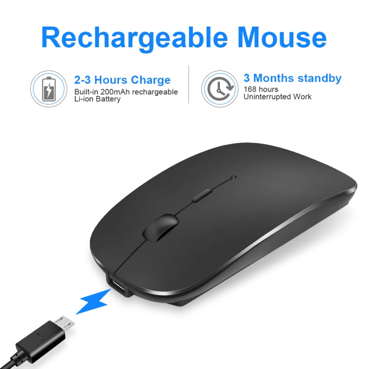 iMICE  E-1300 4 Keys 1600DPI Luminous Wireless Silent Desktop Notebook Mini Mouse, Style:Dual-modes Luminous Edition(Silver) Eurekaonline