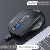 iMICE G-1800 Rechargeable 4 Buttons 1600 DPI 2.4GHz & Bluetooth Silent Wireless Mouse for Computer PC Laptop (Black) Eurekaonline