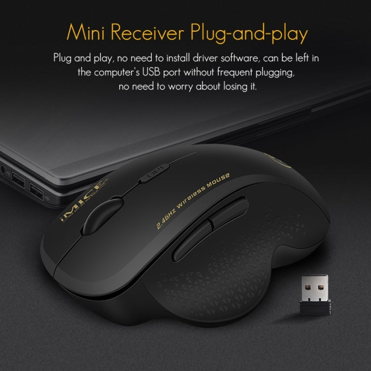 iMICE G6 Wireless Mouse 2.4G Office Mouse 6-button Gaming Mouse(Black) Eurekaonline