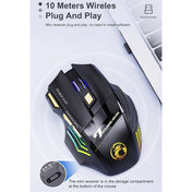 iMICE GW-X7 2.4G + Bluetooth Dual Mode 7-button Silent Rechargeable Wireless Gaming Mouse with Colorful RGB Lights(Black) Eurekaonline