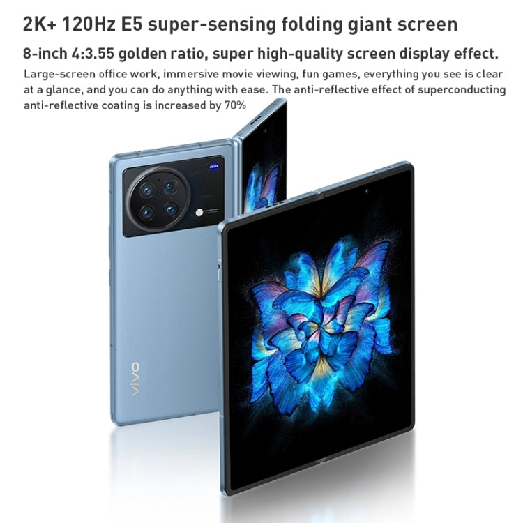 vivo X Fold 5G V2178A, 50MP Camera, 12GB+256GB, Quad Back Cameras, Screen Fingerprint Identification, 4600mAh Battery, 8.03 inch + 6.53 inch Android 12.0 OriginOS Ocean Qualcomm Snapdragon 8 Gen1 Octa Core up to 3.0GHz, NFC, OTG, Network: 5G(Grey) Eurekaonline