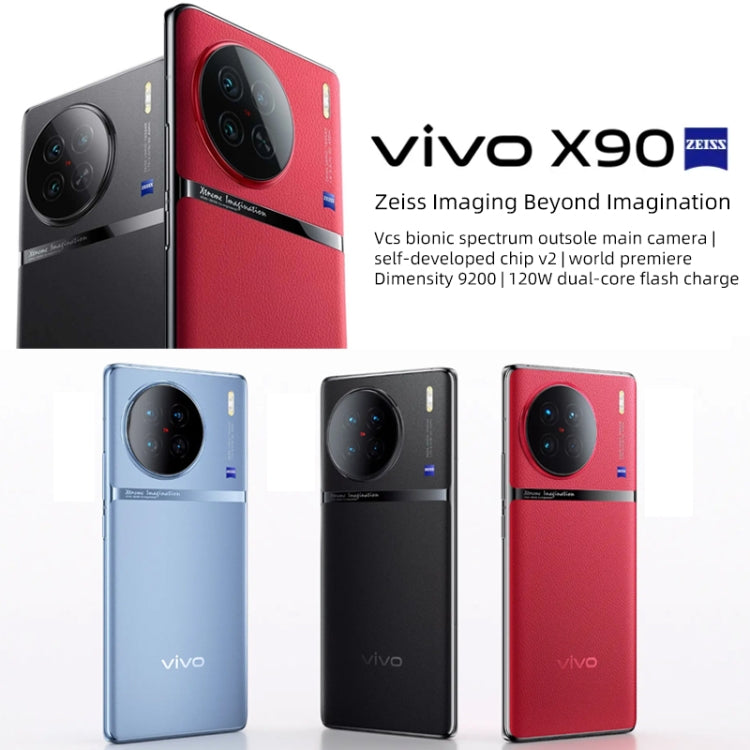 vivo X90 5G, 50MP Camera, 12GB+256GB, Triple Back Cameras, Screen Fingerprint Identification / Face ID, 4810mAh Battery, 6.78 inch Android 13.0 OriginOS 3 MediaTek Dimensity 9200 Octa Core up to 3.05GHz, NFC, OTG, Network: 5G, Support Google Play(Blue) Eurekaonline