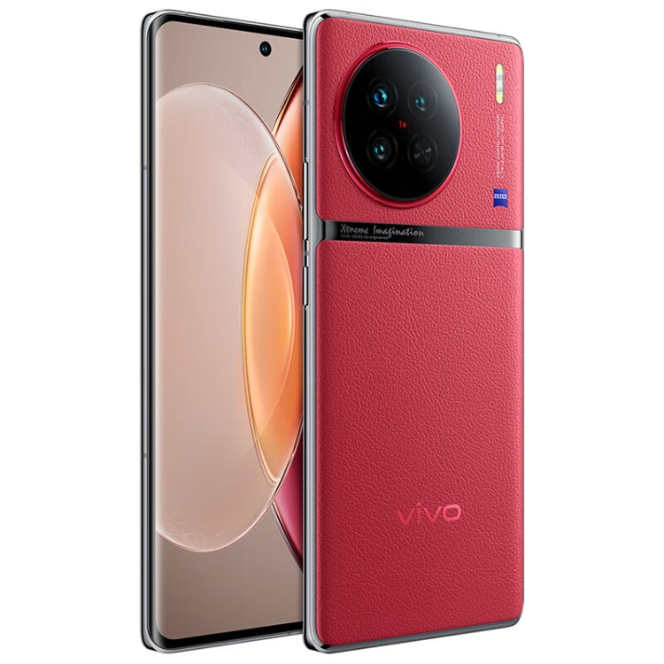 vivo X90 5G, 50MP Camera, 12GB+512GB, Triple Back Cameras, Screen Fingerprint Identification / Face ID, 4810mAh Battery, 6.78 inch Android 13.0 OriginOS 3 MediaTek Dimensity 9200 Octa Core up to 3.05GHz, NFC, OTG, Network: 5G, Support Google Play (Red) Eurekaonline