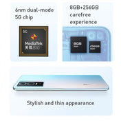vivo Y76s 5G, 50MP Camera, 8GB+256GB, Dual Back Cameras, Side Fingerprint Identification, 4100mAh Battery, 6.58 inch Android 11.0 OriginOS 1.0 Dimensity 810 Octa Core up to 2.4GHz, OTG, Network: 5G(White) Eurekaonline