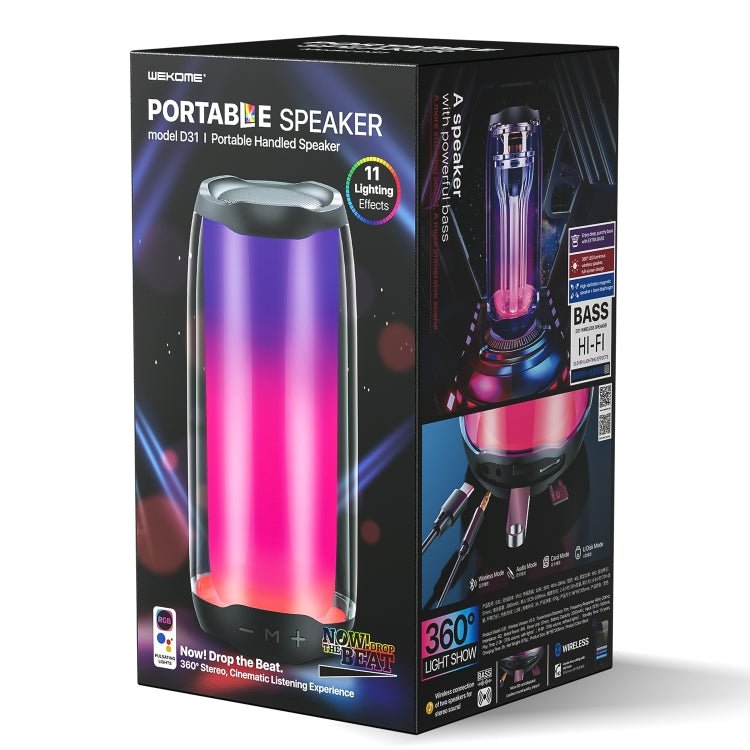 WK D31 Sound Pulse Colorful Bluetooth Speaker with 11 Light Effect Modes - Eurekaonline