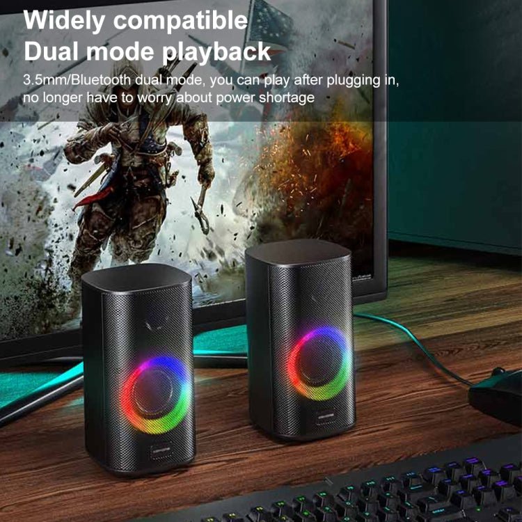 WK D33 Gaming Desktop Bluetooth Speakers (Black) - Eurekaonline