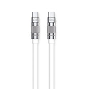 WK WDC-188 Qjie Series 100W USB-C/Type-C to USB-C/Type-C Fast Charge Data Cable, Length: 1m (White) - Eurekaonline