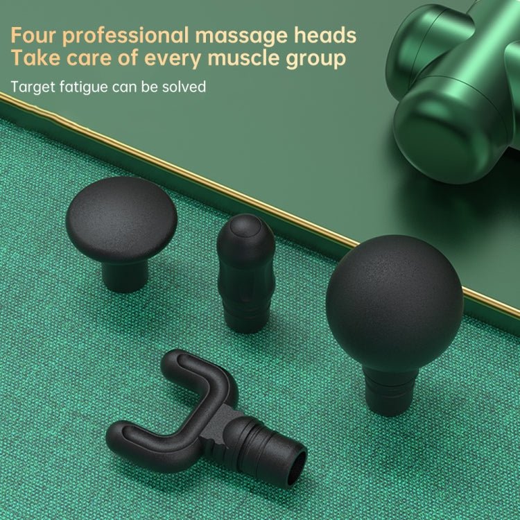 WK WT-FG02 Portable Sports Massage Muscle Gun with 4 Massage Heads (Green) - Eurekaonline