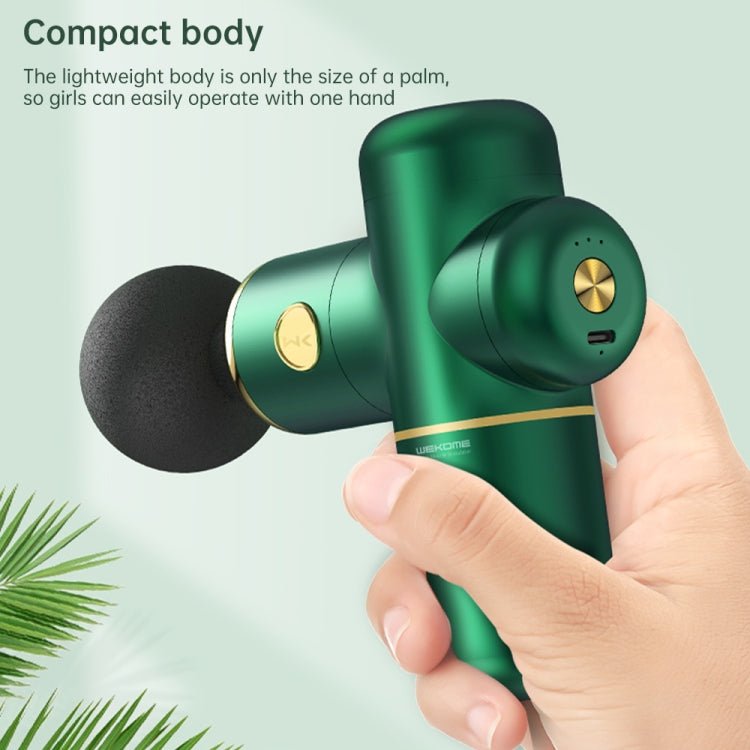 WK WT-FG02 Portable Sports Massage Muscle Gun with 4 Massage Heads (Green) - Eurekaonline