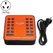 WLX-840 200W 40 Ports USB Digital Display Smart Charging Station AC100-240V, AU Plug (Black+Orange) - Eurekaonline