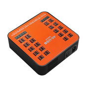 WLX-840 200W 40 Ports USB Digital Display Smart Charging Station AC100-240V, US Plug (Black+Orange) - Eurekaonline