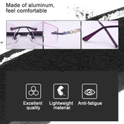 Women Rimless Rhinestone Trimmed Purple Presbyopic Glasses, +4.00D - Eurekaonline