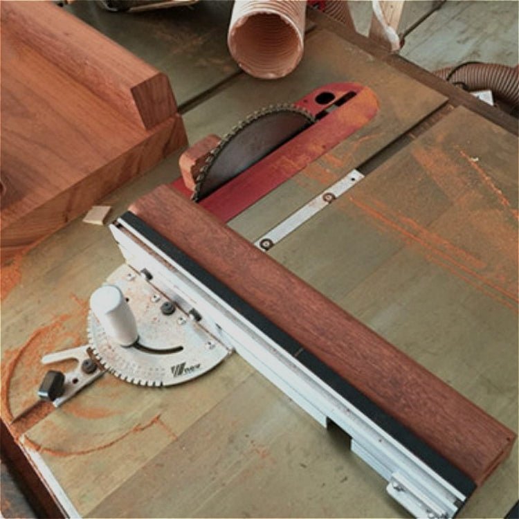 Woodworking Pusher Slide Ruler Woodworking Table Saw Measuring Tool, Style:Aluminum Handle + Tenon + Limit - Eurekaonline