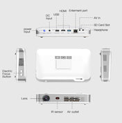 WOWOTO T9S TI DLP DMD 0.45 1280 x 800 4K 350ANSI RGB LED Smart Projector(UK Plug) - Eurekaonline