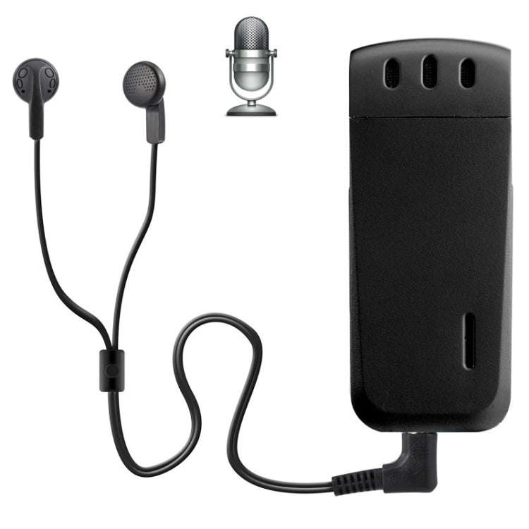 WR-16 Mini Professional 16GB Digital Voice Recorder with Belt Clip, Support WAV Recording Format(Black) - Eurekaonline