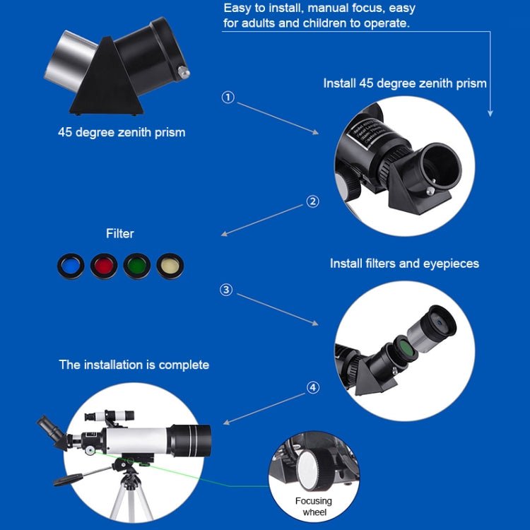 WR852 16x/66x70 High Definition High Times Astronomical Telescope with Tripod - Eurekaonline